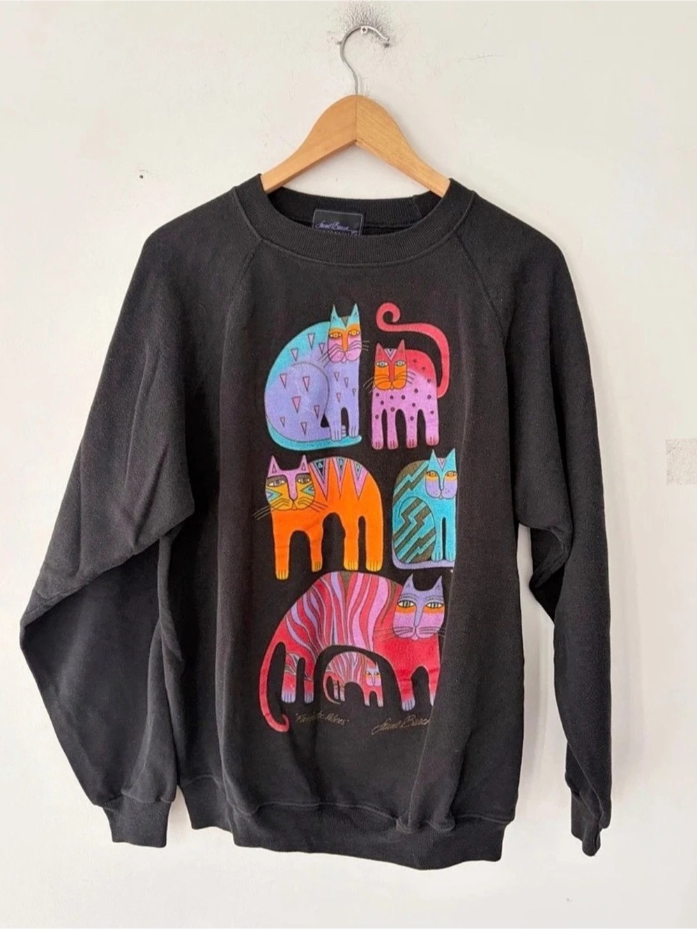 Vintage Laurel Burch Cat Sweatshirt Size XL